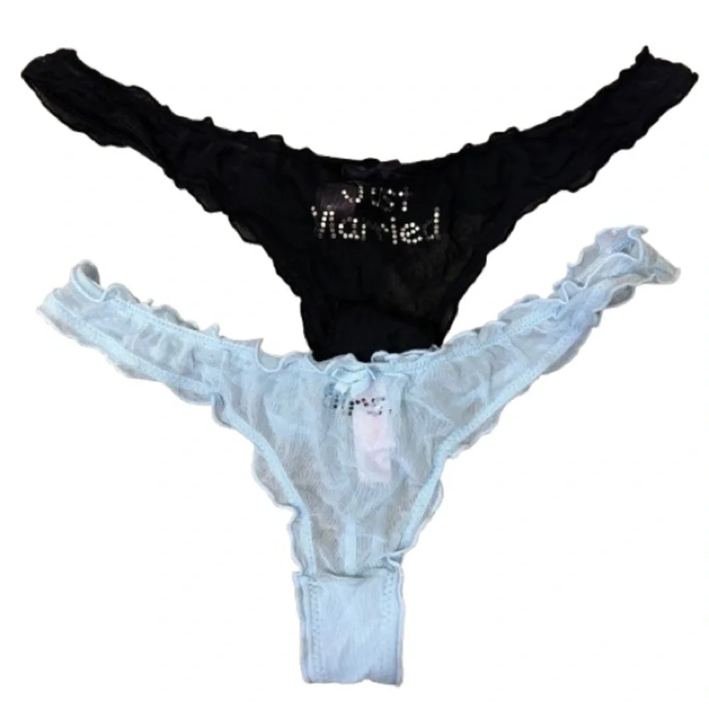 NWOT Secret Treasures Bride/Bridal Wedding Panties Size 7 “Just Married” “Mrs”